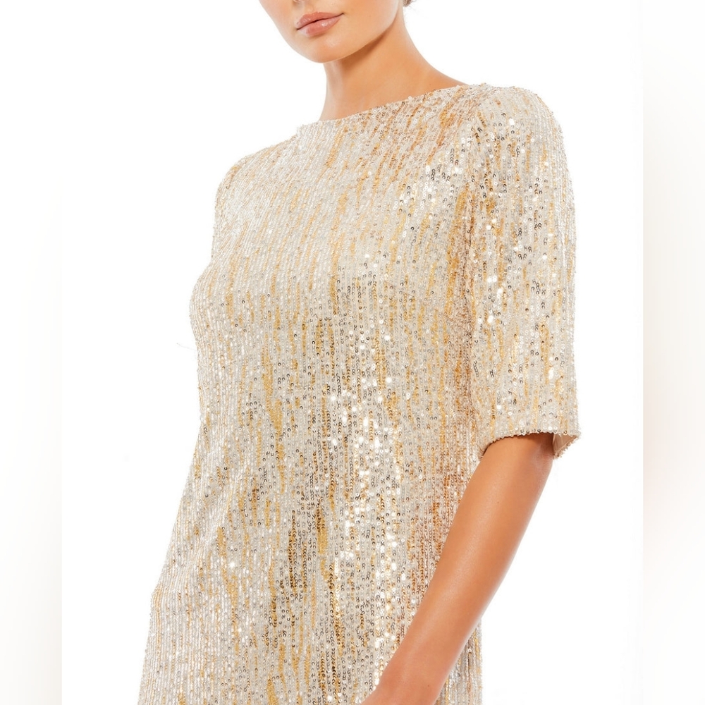 Ieena for Mac Duggal Bateau Neckline Sequin Dress 26448 Size 4 - Picture 2 of 12